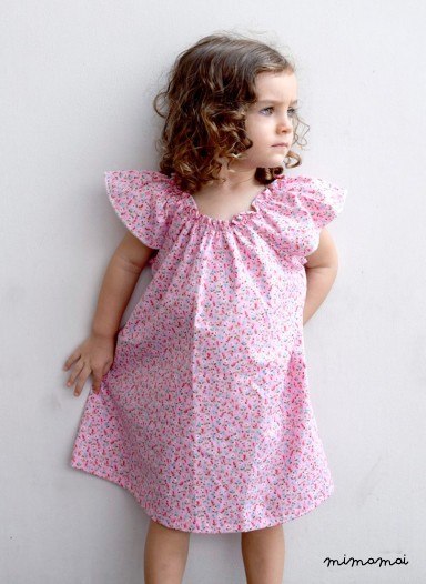 Roushed flower dress