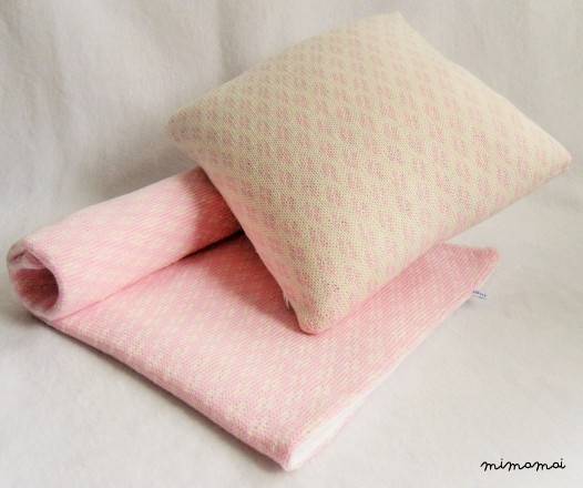 Pink Knitted Baby Blanket - Set