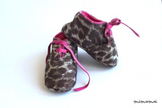 12-18 Months Slippers / Baby Shoes Lamb Leather leopard