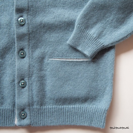 V-Cardigan with Pockets - Summer Blue
