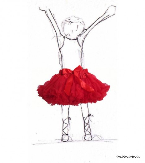Girls Petticoat Tutu in Pillarbox Red