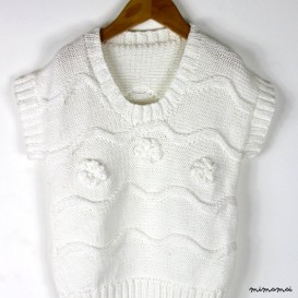 White cotton handknit