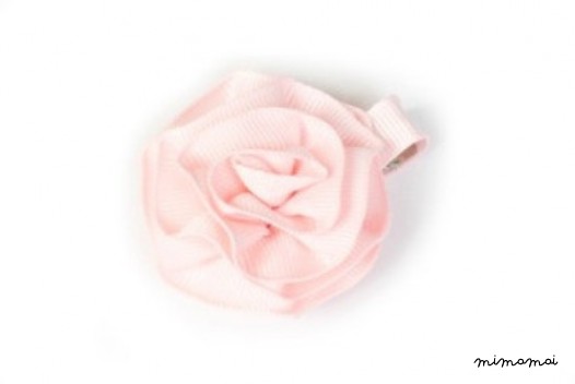 Rosette Hair Clip - Pastel Pink