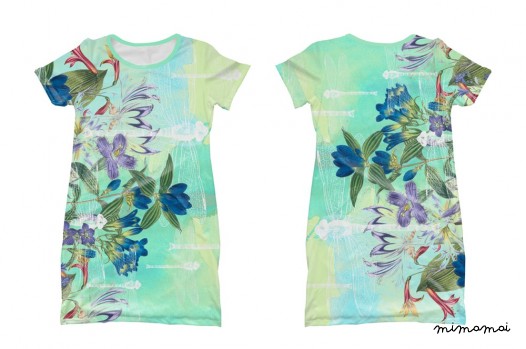 Florals and Dragonflies T-shirt Dress Girl
