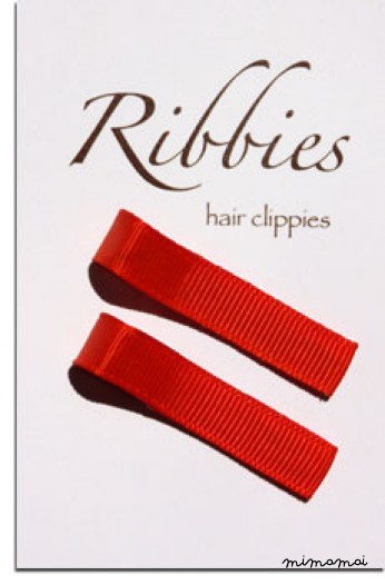 Pair of Plain Red Hairclips