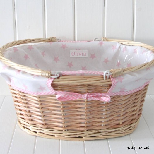 Personalised Oilcloth Lined Changing Basket