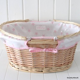 Personalised Oilcloth Lined Changing Basket