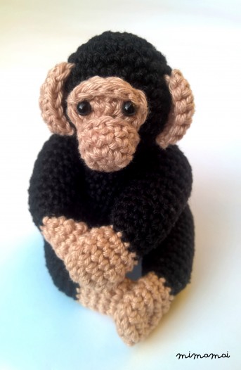 Crochet chimpanzee, crochet amigurumi monkey