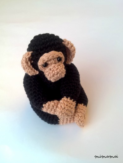 Crochet chimpanzee, crochet amigurumi monkey