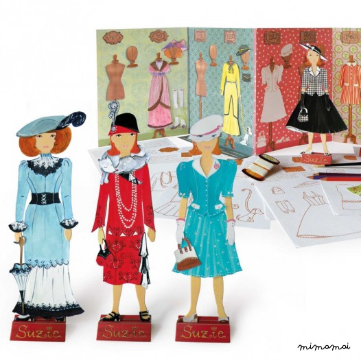 French Fashion Paper Doll Set