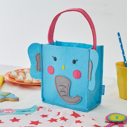 Set of 2 Elephant Felt Party Bags