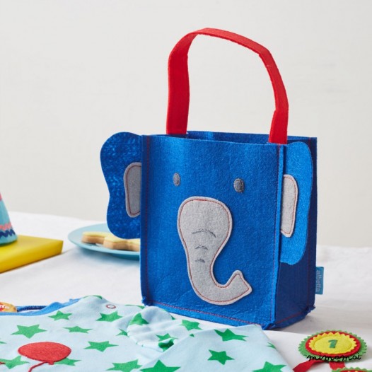 Set of 2 Elephant Felt Party Bags