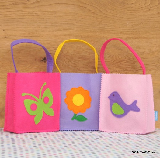 Set of 3 Summer Garden Felt Party Bags