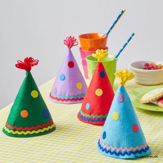 Set of 4 Felt Party Hats