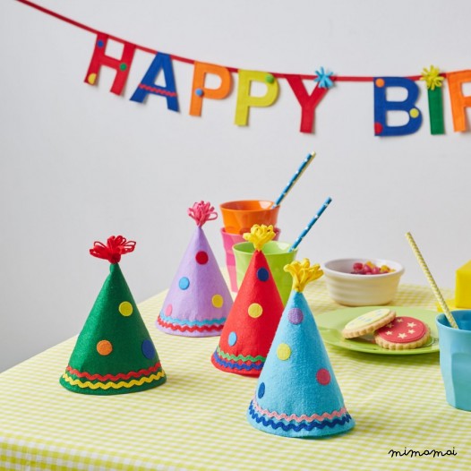 Set of 4 Felt Party Hats