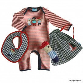 Pirate babygrow, rattle & bib gift set