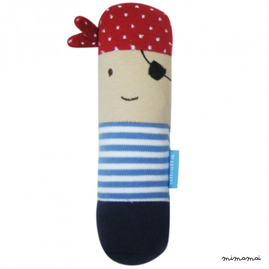 Pirate babygrow, rattle & bib gift set
