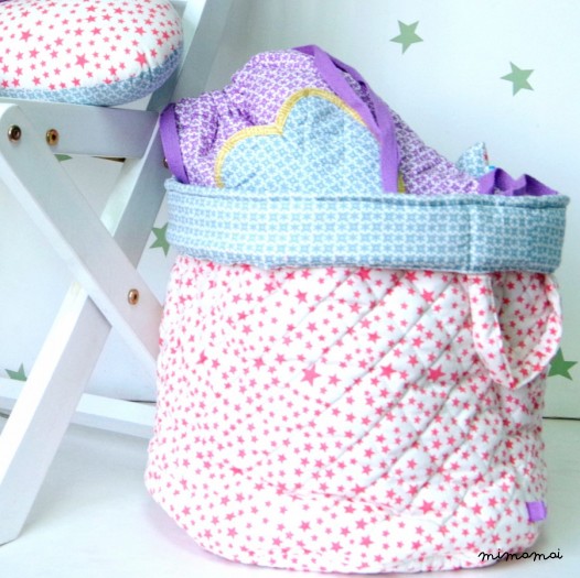 Heart pocket quilted toy bag