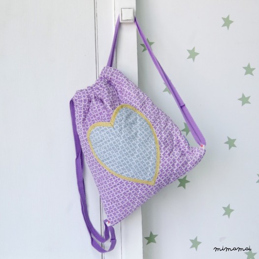 Heart pocket quilted toy bag