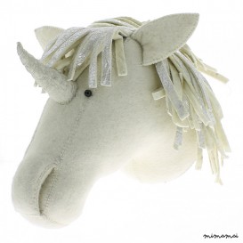Felt Silver Unicorn Head