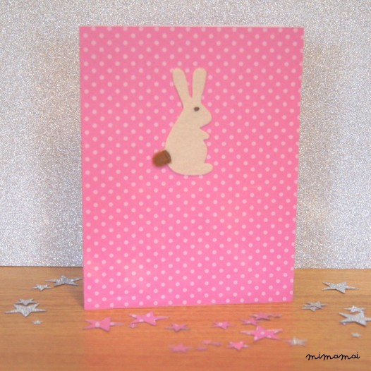 Embroidered Felt Rabbit Card