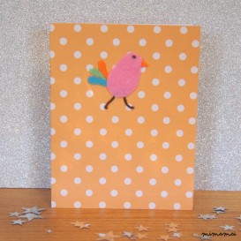 Embroidered Felt Bird Card