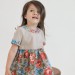 Linen summer dress with floral pattern