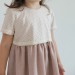 Pink and ivory polka dot woollen dress for girls