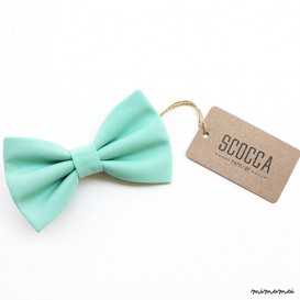 Papillon verde menta per bambino, paggetto, cotone
