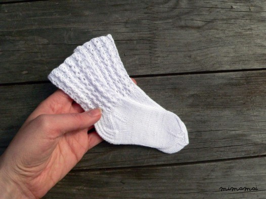 Baby socks - hand knit baby cotton summer socks
