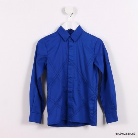 Long-sleeved Stitches Shirt blue