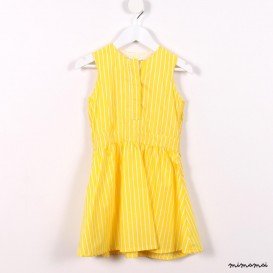 Fit and Flare Dress yellow stripes