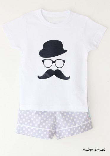 PIJAMA MOUSTACHE MENINO