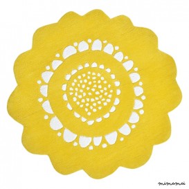Tapis fleur fille (&Oslash;80cm) - FLEUR JAUNE