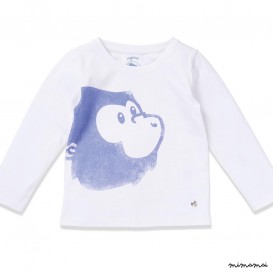 T-shirt LS Logo T white/blue