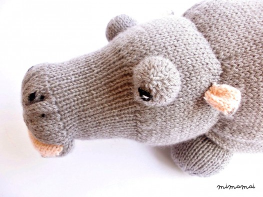 Knitted hippo - Stuffed hippo