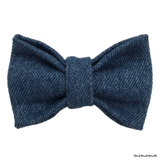 Child faded denim bow tie