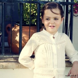 Girl ivory top, Toddler cotton top, Cotton top