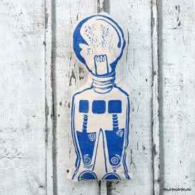 Robot Cushion  Blue Bulb