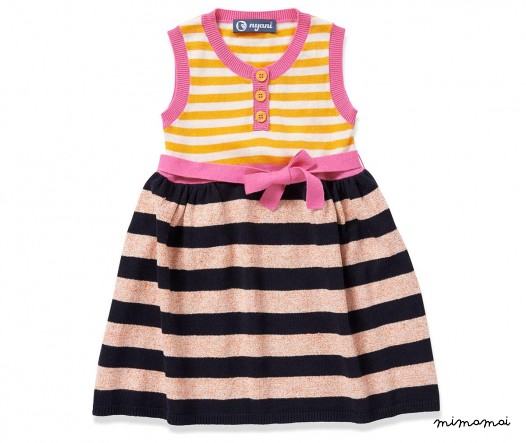 Dress SUSA STRIPES white/yellow