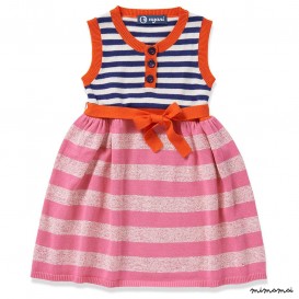 Dress SUSA STRIPES white/orange