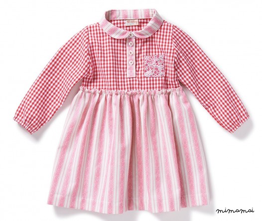 dress FRIEDA, check-stripes red