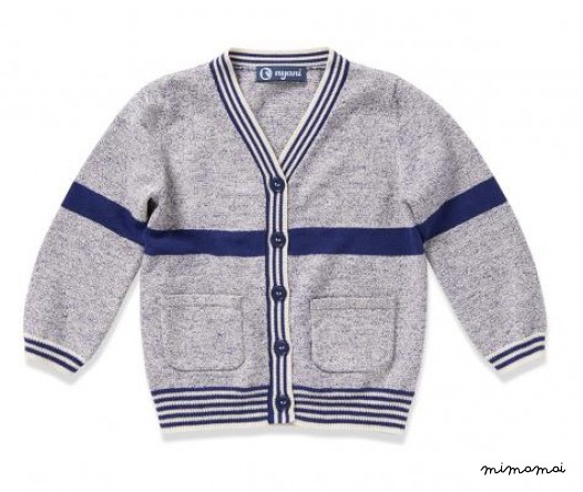 Cardigan HENRY white/blue
