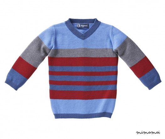 Pullover STRIPES bluered