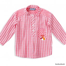 GERO traditional shirt, red costume fabric