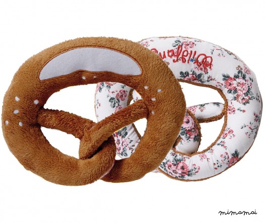 Rustling pretzel Plush with floral costume fabric