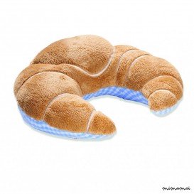 Rustling croissant Plush with Vichy in light blue
