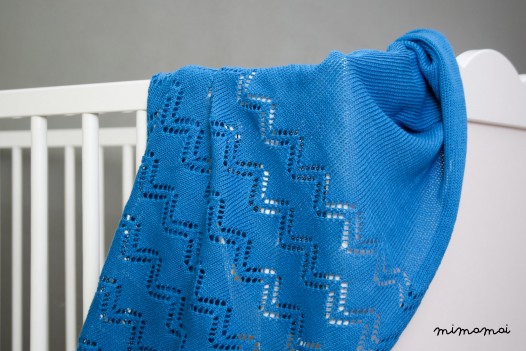 Organic Cotton Baby Blanket / Blue
