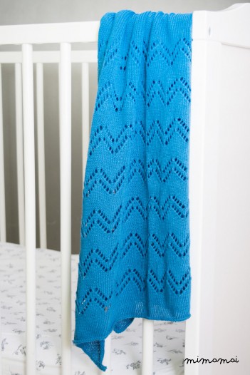 Organic Cotton Baby Blanket / Blue