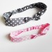 Coppia di fasce capelli mamma&figlia "pois rosa e grigio"